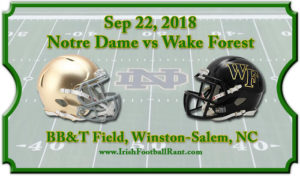 Notre Dame Fighting Irish vs Wake Forest Demon Deacons Football Tickets