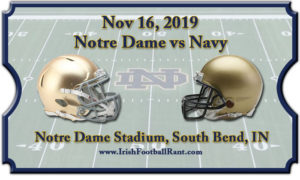 2019 Notre Dame Fighting Irish vs Navy Midshipmen Football Tickets