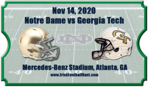 Notre Dame Fighting Irish vs Georgia Tech Yellow Jackets Football Tickets