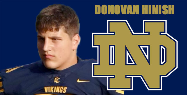 Donovan Hinish ND Commit