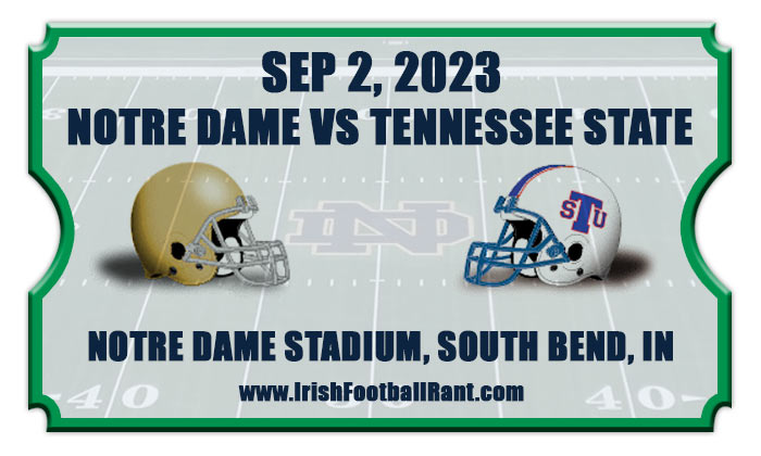 2023 Notre Dame Fighting Irish vs Tennessee State Tigers Football Tickets