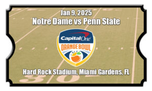 Notre Dame Fighting Irish vs Penn State Nittany Lions Orange Bowl Playoff Football Tickets