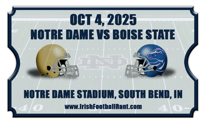 2025 Notre Dame Fighting Irish vs Boise State Broncos Football Tickets