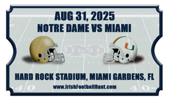 Notre Dame Fighting Irish vs Miami Hurricanes Football Tickets | 08/31/25