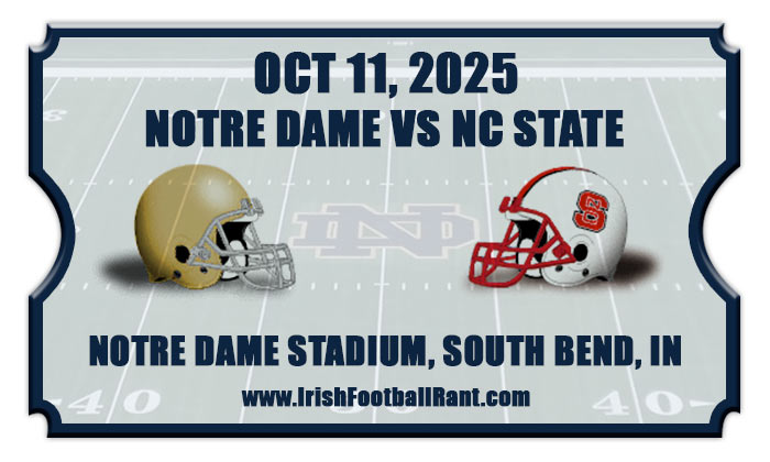 2025 Notre Dame Fighting Irish vs NC State Wolfpack Football Tickets