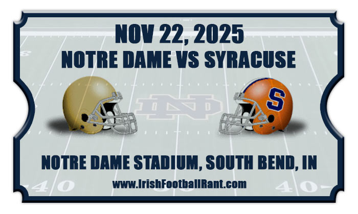 2025 Notre Dame Fighting Irish vs Syracuse Orange Football Tickets