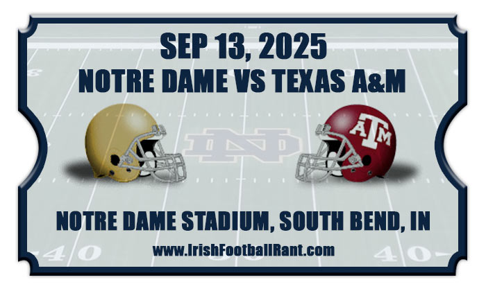 2025 Notre Dame Fighting Irish vs Texas A&M Aggies Football Tickets